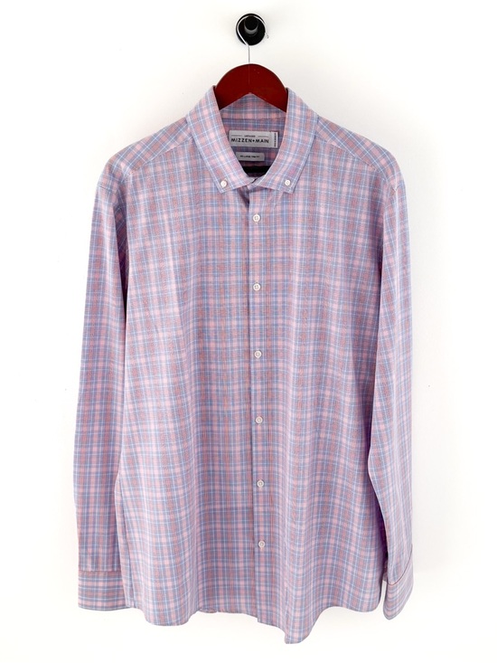 Mizzen+Main Other - New Mizzen + Main Trim Leeward  Button Down Shirt Plaid Light XXL White Men's